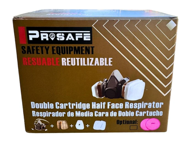Respirador semifacial con doble filtro
